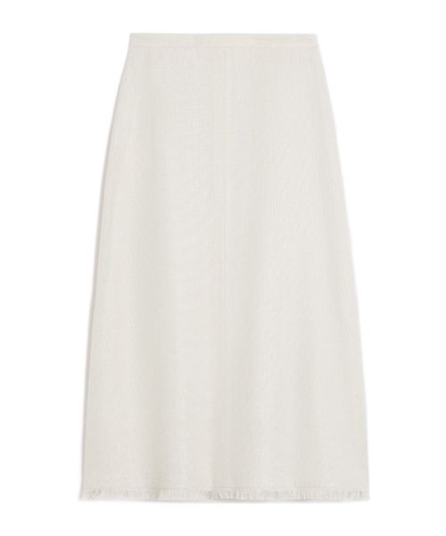Fringed A-line midi skirt