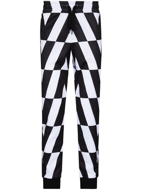 Optical tapered track pants - Black