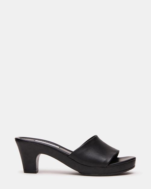 Steve Madden Women's Weyra Block Heel Sandals - Black - - Leather