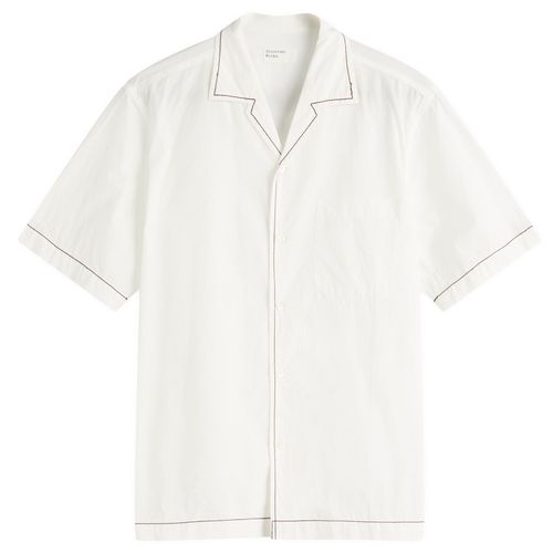 Men's Contrast Stitch Minari Shirt in Ecru