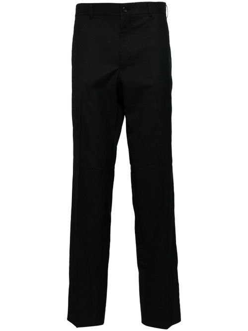 Mini checkerboard-pattern trousers - Black