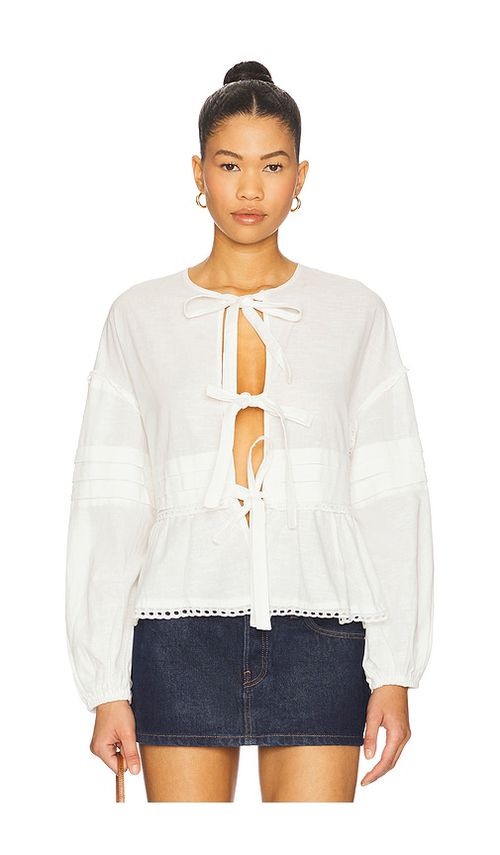 SNDYS Siggie Blouse in White.  XS. Also in L, M