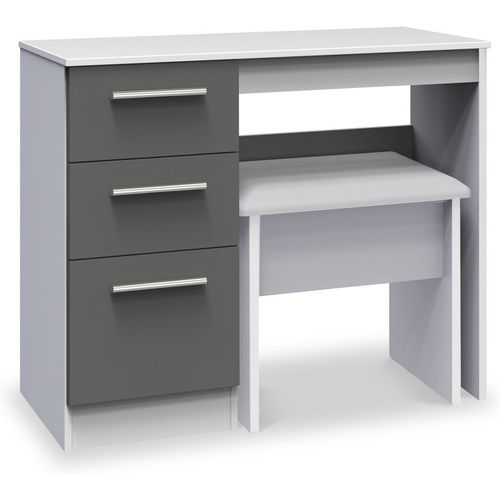 Blakely White & Grey Two Tone Dressing Table with Stool | Roseland
