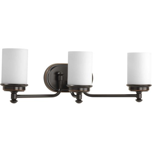 Rubbed Bronze Three Light Bath from the Glide Collection