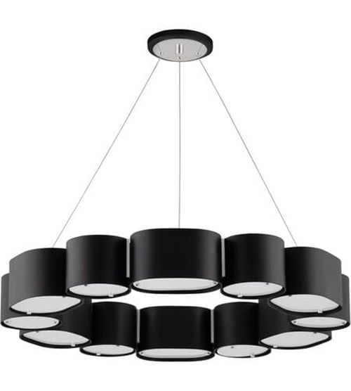 Corbett Opal 12-Light Transitional Chandelier in Soft Black With Stainless Stee