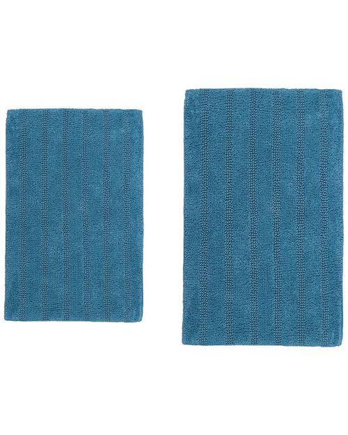 2Pc Linear Cotton Bath Rug Set