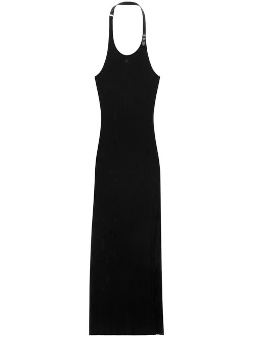 Ribbed-knit maxi dress - Black