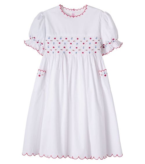 Delilah smocked cotton dress