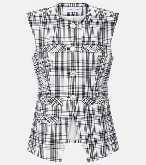 Tamara plaid cotton-blend vest