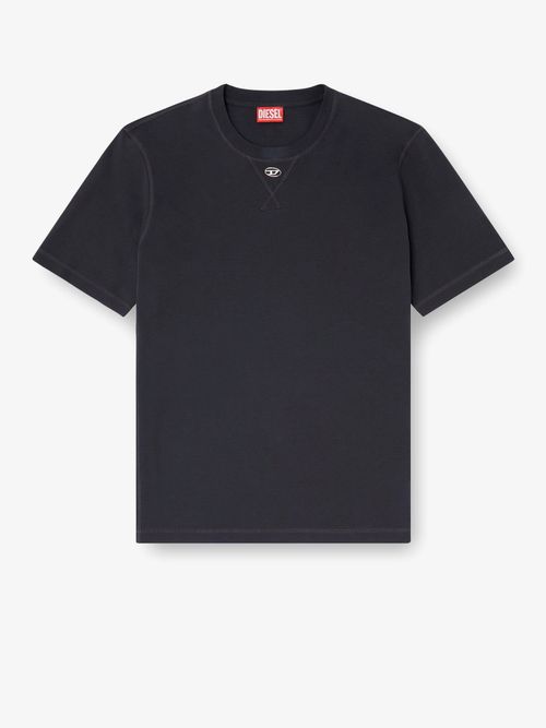 Cotton-Blend Crew Neck T-Shirt — Black