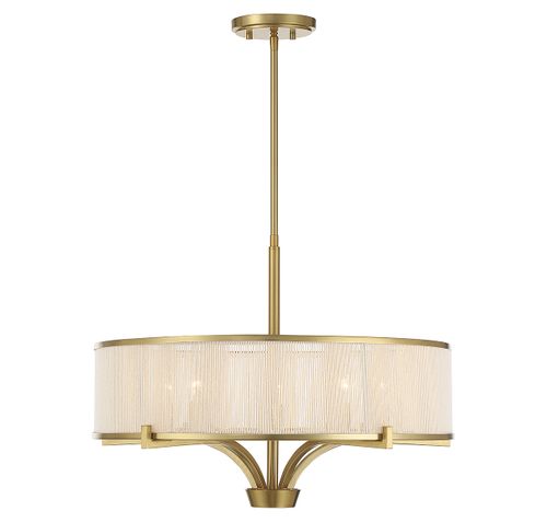 Warm Brass Five Light Chandelier from the Wynwood Collection
