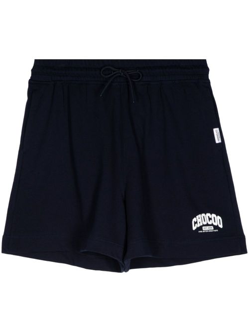 Logo-printed drawstring shorts - Blue