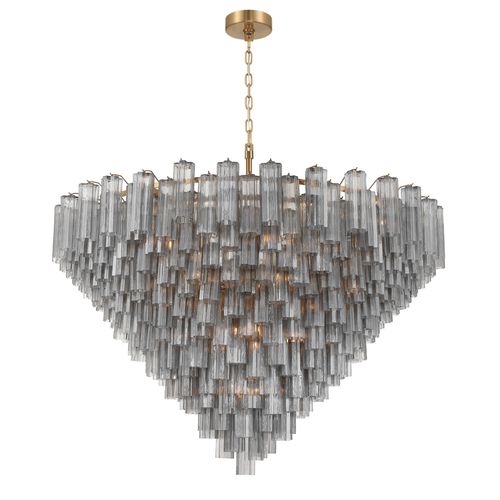 Aged Brass 40 Light Chandelier from the Addis Collection