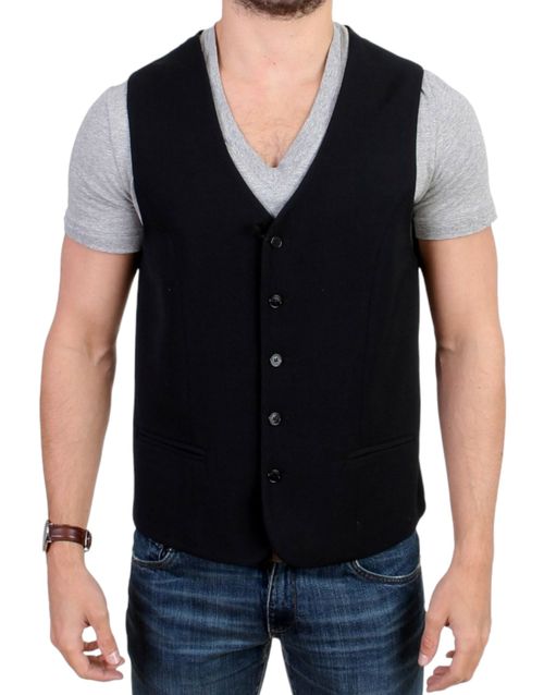 Wool Blend Vest — Black