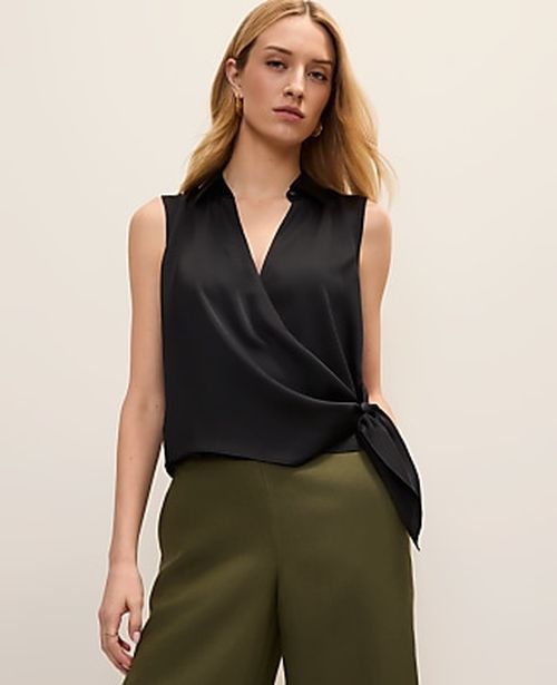 Ann Taylor Petite Tie Waist Blouse