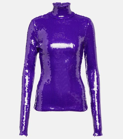 Sequined turtleneck top