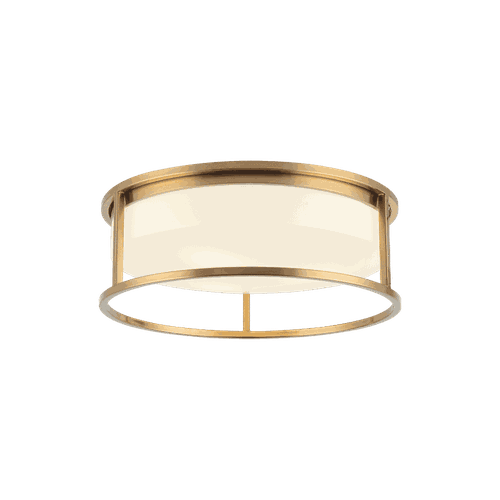 Aged Gold Brass Three Light Ceiling Mount from the Framerton Collection