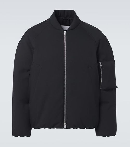 Oversized gabardine down jacket