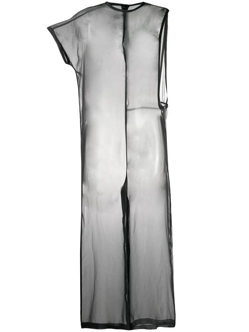 1990s sheer cropped jumpsuit - Black