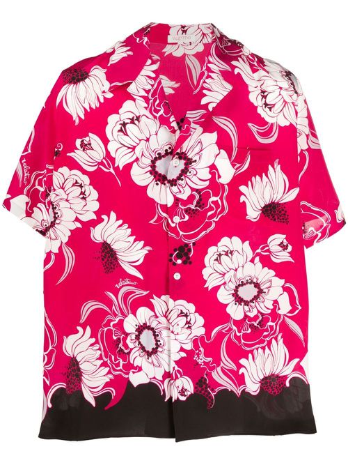 Valentino Garavani floral-print short-sleeved shirt - Pink