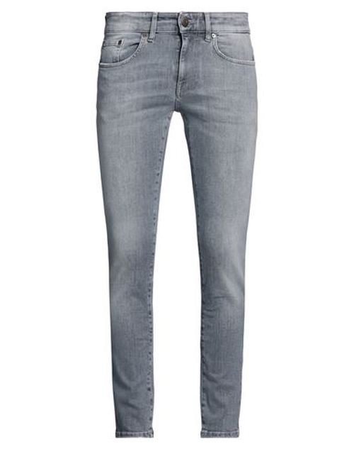 Man Jeans Grey Size 34 Cotton, Elastane