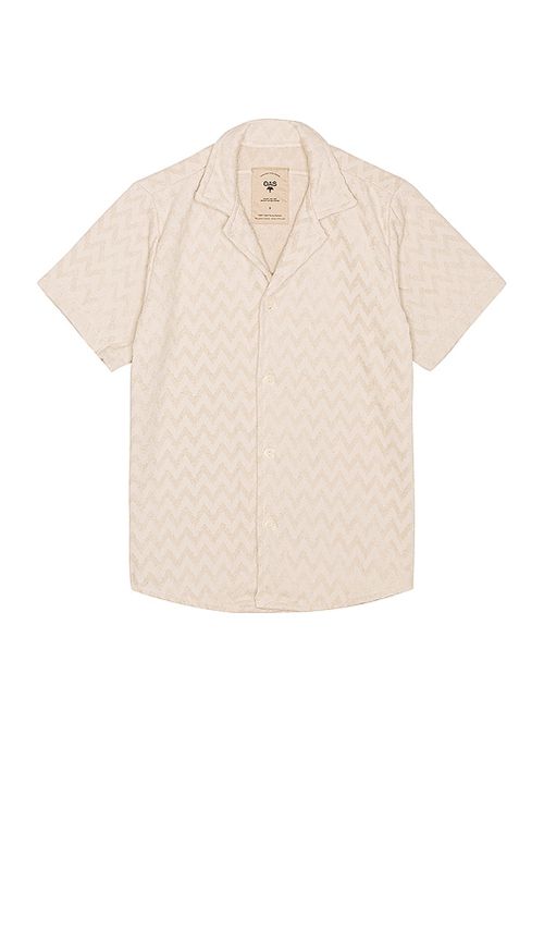 OAS Grey Zig Shirt in Taupe. -  S also in