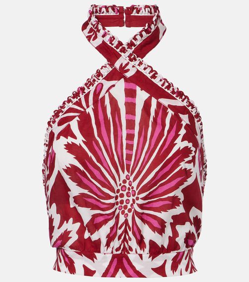 Suma floral halterneck cotton top