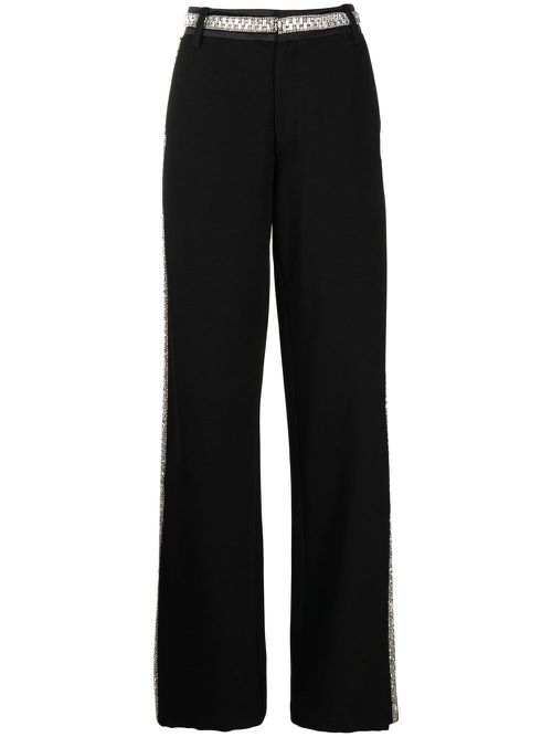 Jessa crystal-embellished trousers - BLACK/SILVER