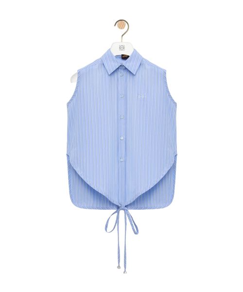 Sleeveless shirt in cotton
