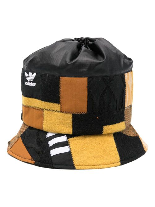 X adidas patchwork tie-top bucket hat - Black