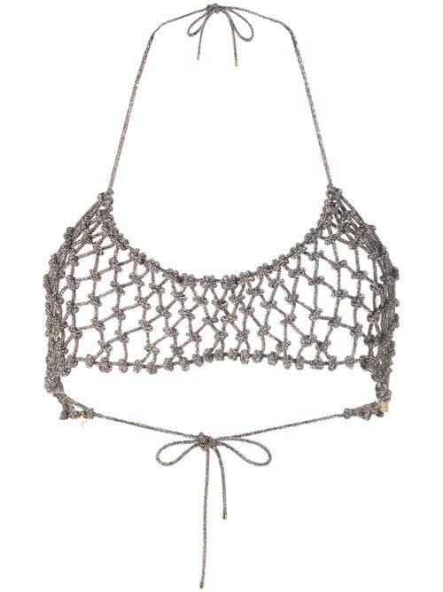 Nodi crystal-embellished bra - Silver
