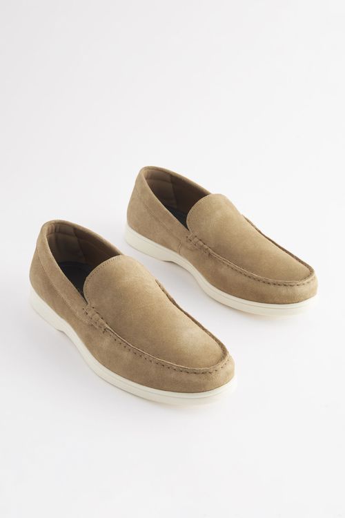 Tan Suede Apron Loafers