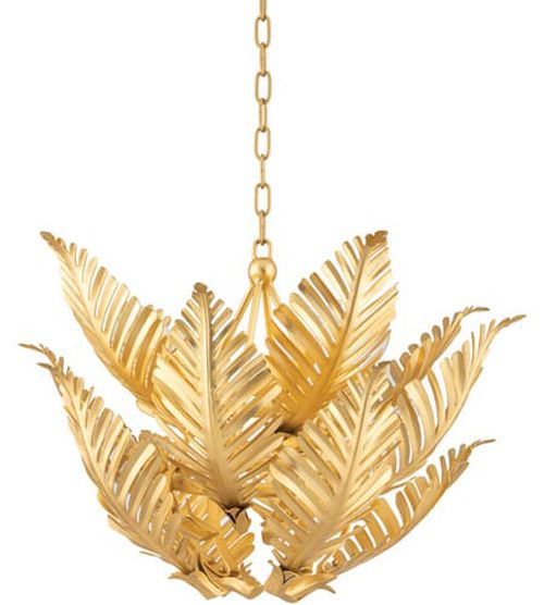 Corbett Tropicale 8-Light Pendant Light in Gold Leaf