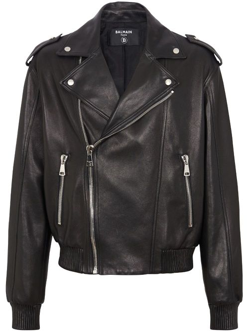 Leather biker jacket - Black