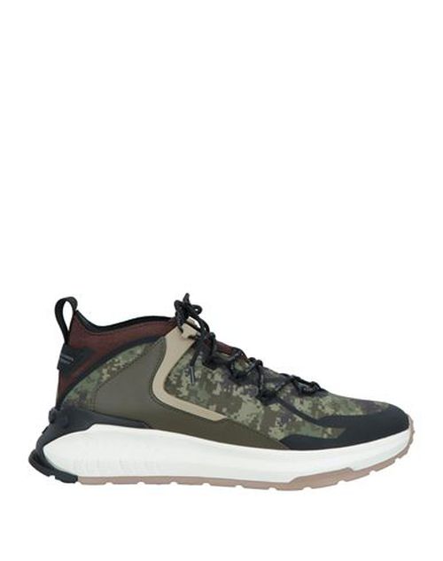 Tod's No_code Man Sneakers Military green Size 6.5 Leather, Textile fibers