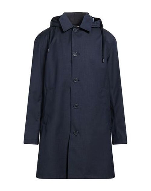 Man Overcoat & Trench Coat Navy Size 40 Virgin Wool