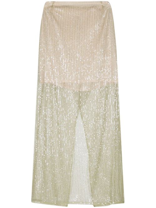 Sequin-embellished maxi skirt - Green