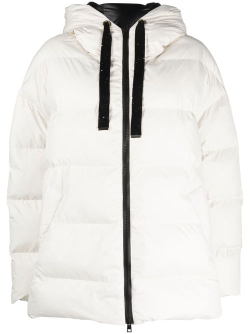 Zip-up quilted hooded jacket - White