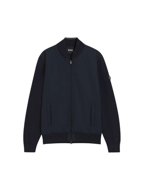 Navy Blue Solid Bomber Jackets