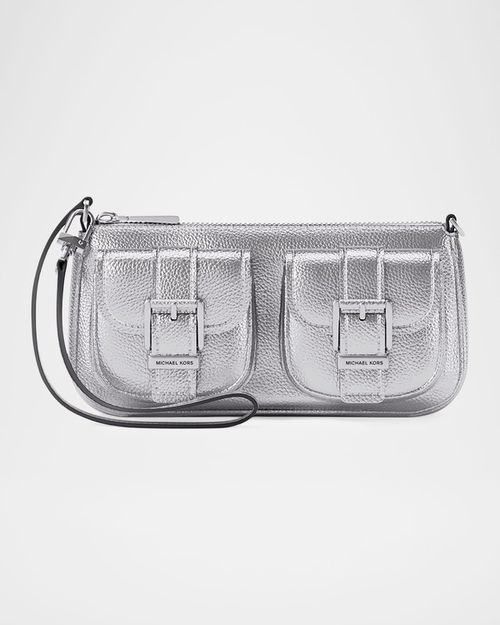 Zoe Small Metallic Leather Shoulder Bag