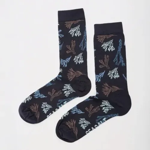 Seasalt Mens Bamboo Arty Socks Seaweed Etch Maritime