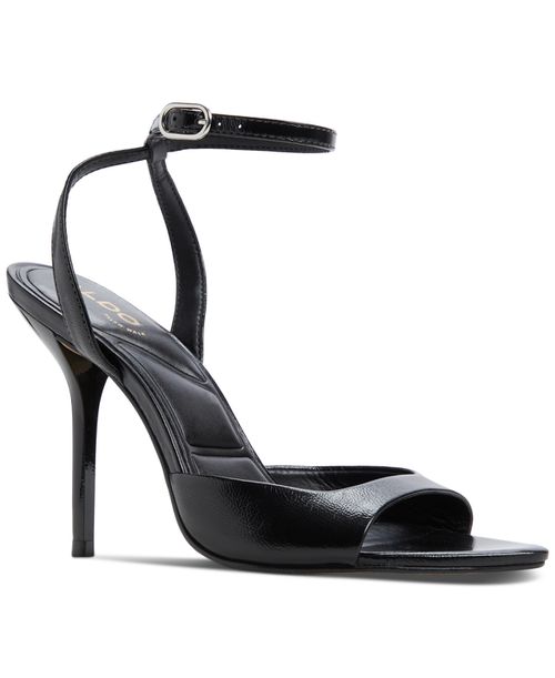 Women's Forevermore Two-Piece Stiletto Sandals - Black Crinkle