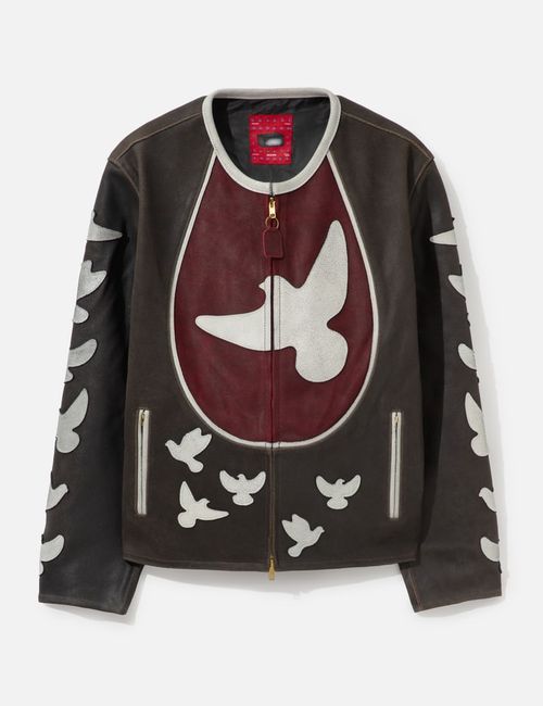 Doves Distressed Leather Moto Jacket