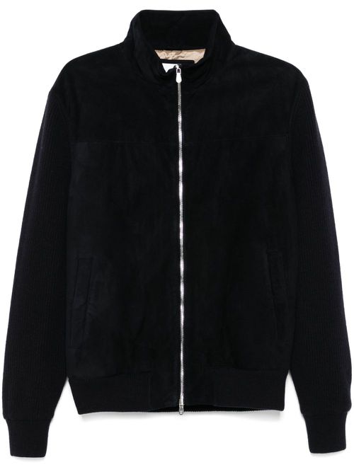 Suede bomber jacket - Blue