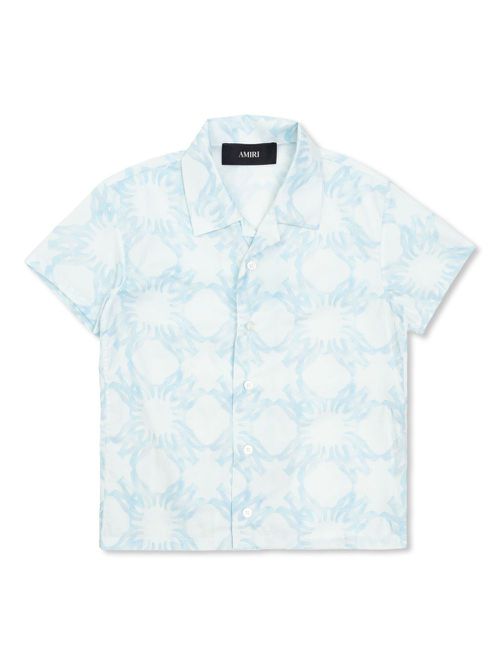 Short-sleeve patterned shirt - Blue