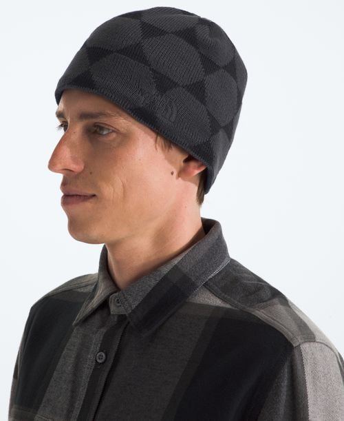 Men's Jim Beanie - Black/Asphalt Gray Geodesic Jacquard