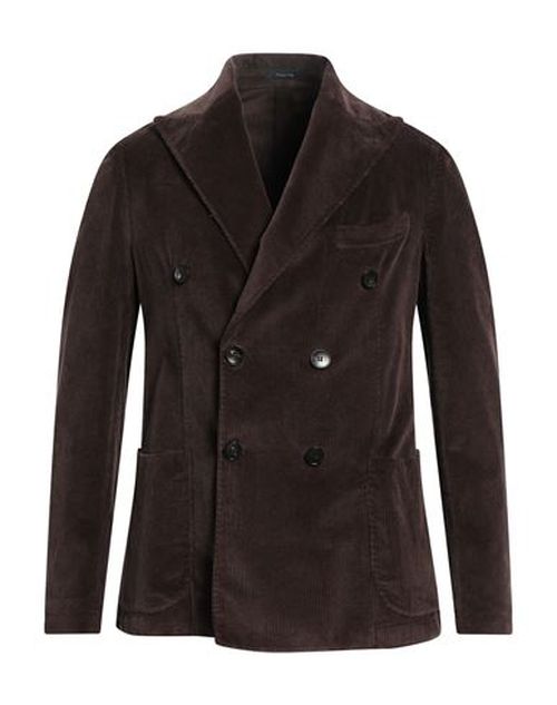 Guarinucci Man Blazer Chocolate brown Size 38 Cotton, Lyocell, Elastane