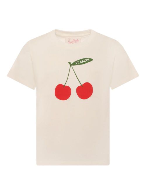 Cherry-print T-shirt - Neutrals