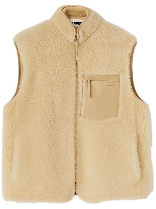 Shearling zip-up gilet - Neutrals