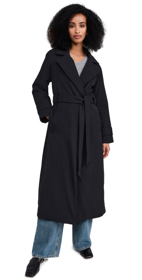 George Padded Wrap Coat Black